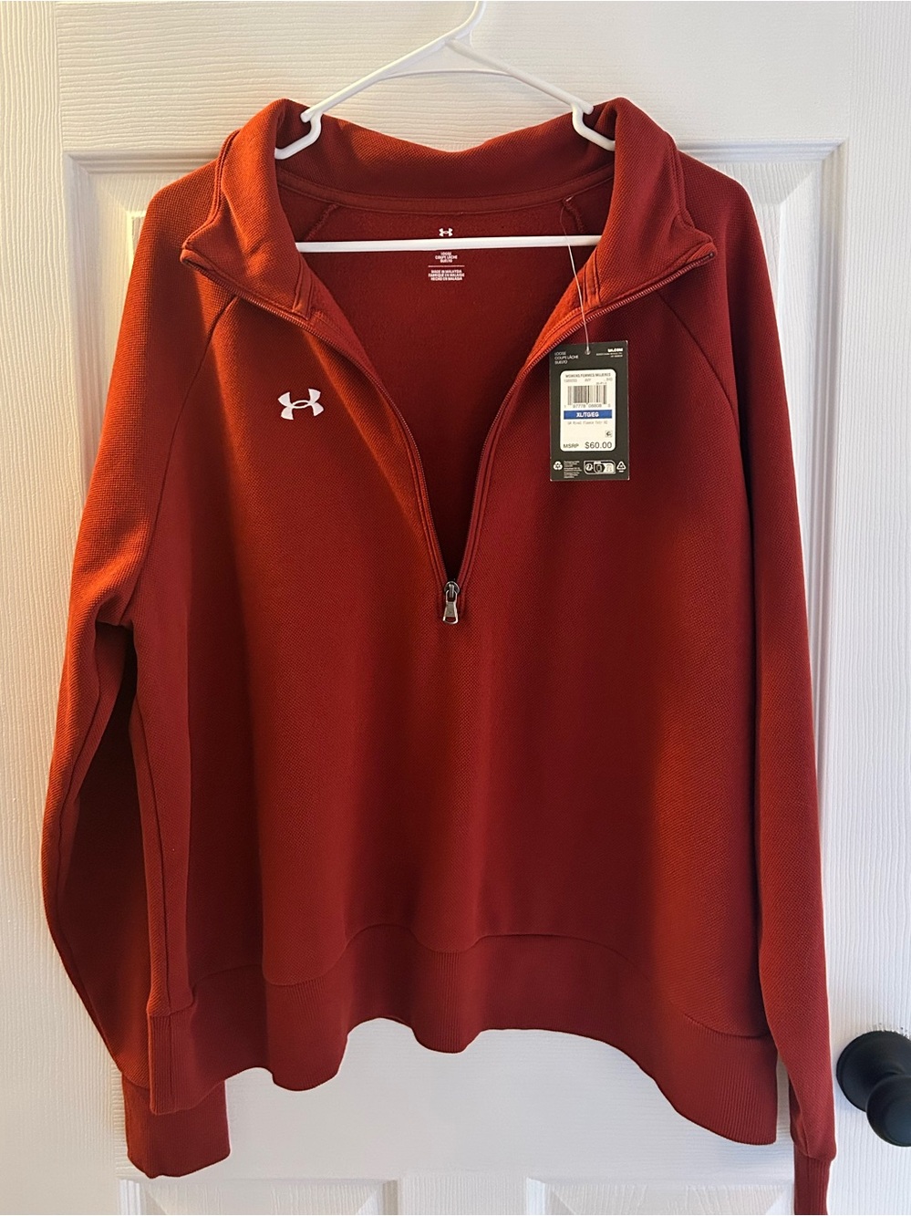 Under Armour Women's Rust Red Half-Zip Turtleneck Pullover